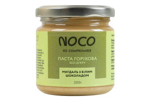 Паста горіхова без цукру Мигдаль з білим шоколадом NOCO с/б 200г