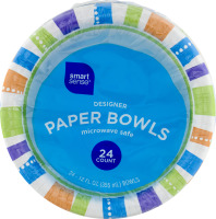 Smart Sense Designer Paper Bowls - 24 CT