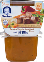 Gerber 3rd Foods Garden Vegetable & Beef Dinner with Lil' Bits - 2 CT