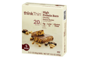 thinkThin High Protein Bars Chunky Peanut Butter - 5 CT