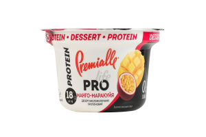Десерт кисломолочний протеїновий манго-маракуйя 10% Premialle life PRO стакан 160г