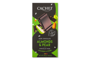 Шоколад Cachet 100г pear&almonds