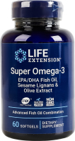 Добавка диетическая Super Omega-3 Life Extension капсулы 60шт