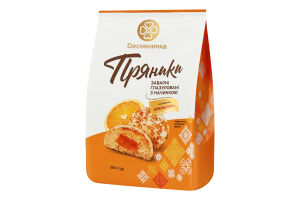 Пряники заварные глазированные с начинкой Со вкусом апельсина Dесняночка м/у 300г