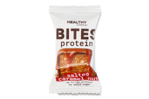 Цукерка в чорному шоколаді Salted caramel nut Protein bites Healthy Choice м/у 14.5г