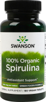 Добавка дієтична таблетки 500мг Органічна спіруліна Swanson 180шт