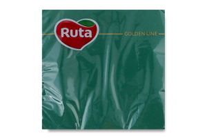 Серветки паперові 3-х шарові темно-зелені 325х325мм Golden line Ruta 20шт