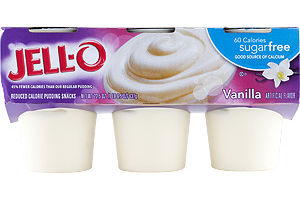 JELL-O 60 Calorie Sugarfree Vanilla Pudding Snacks - 6 CT
