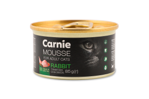 Корм д/дорослих котів Мус з кроликом насінням чіа томатами та желе 85г ж/б Carnie