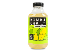 Напиток брожения фильтрованный непастеризованный с сахаром Apple&Pear Kombucha Vit-Fit п/бут 0.5л