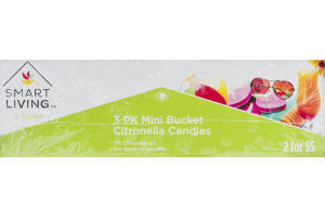 Smart Living Mini Bucket Citronella Candles - 3 CT