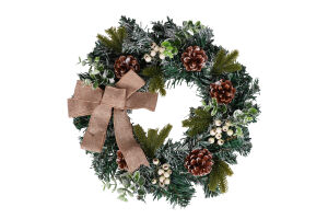 Прикраса декоративна Вінок з бантом 30см 985729