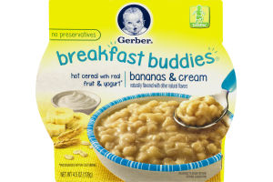 Gerber Breakfast Buddies Hot Cereal With Real Fruit & Yogurt Bananas & Cream Toddler