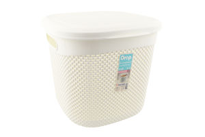 Корзина прямоугольная крем 15л №166007 Drop Ucsan Plastik 1шт
