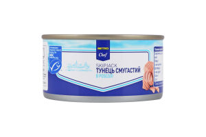 Тунец полосатый кусочками в рассоле METRO Chef ж/б 185г