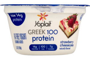Yoplait Greek 100 Protein Fat Free Yogurt Strawberry Cheesecake