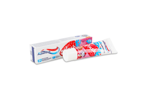 Паста зубная для детей 3-8лет с фтором клубничный вкус Splash Aquafresh 50мл