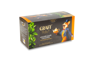 Чай чорний байховий Англійський сніданок Graff к/у 20х2г