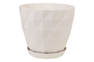 Вазон д/квітів Кристал 3,25л бежевий з підставкою Серінова