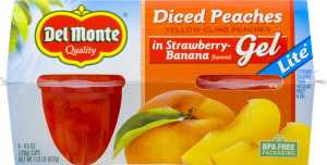 Del Monte Diced Peaches In Strawberry-Banana Gel Lite - 4 PK