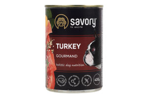 Корм консервированный Turkey Gourmand Savory ж/б 400г