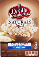 Orville Redenbacher's Naturals Light Gourmet Popping Corn Garlic Butter & Sea Salt Classic Bag - 3 CT