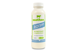 Йогурт 1% безлактозний з пробіотиком Mother 340г