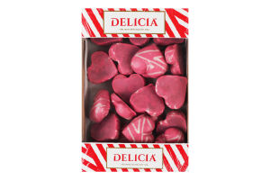 Пряники заварные с декором Клубничные Ля-Мурчики Delicia к/у 0.35кг