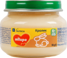 Пюре мясное для детей от 6мес Кролик Milupa с/б 80г