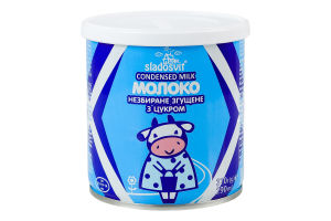 Молоко сгущенное 8.5% цельное с сахаром Sladosvit ж/б 370г