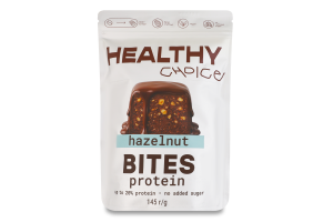 Цукерка в чорному шоколаді Hazelnut Protein bites Healthy Choice д/п 145г