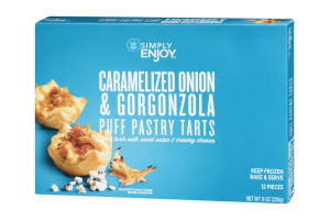Ahold Simply Enjoy Puff Pastry Tarts Caramelized Onion & Gorgonzola - 12 CT