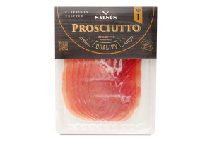 Продукт з свинини Прошутто с/в в/г нарізка 100г в/у Salsus