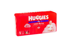 Трусики-підгузники для дівчаток 9-14кг 4 Little Movers Pants Huggies 52шт