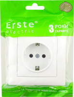 Розетка біла з заземленням Ерсте