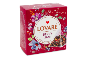Бленд чая плодово-ягодного и цветочного с ароматом лесных ягод и вишни Ягодный джем Lovare к/у 15х2г