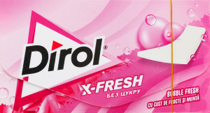 Резинка жевательная в пластинках без сахара со вкусом фруктов и мяты Bubble fresh X-Fresh Dirol к/у 13.5г