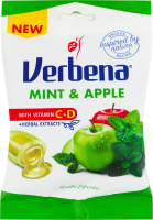 Цукерки м'які з вітамінами та м'ятно-яблучною начинкою Verbena м/у 60г