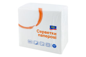 Серветки паперові одношарові 33х33см Aro 200шт