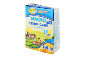 Масло Селянське солодковершкове 72,5% 180г ЗароГ