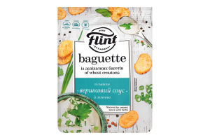 ТМ "Flint Baguette" Сухарики пшеничні зі смаком "Вершковий соус з зеленню" 110 г