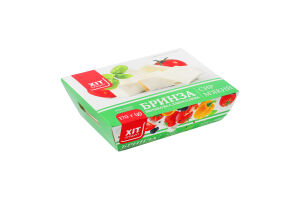 Сир м'який Бринза вершкова слабосолена 60% 170г ванночка Хіт Продукт