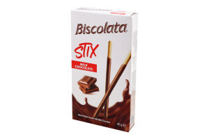 Палочки бисквитные покрытые молочным шоколадом Stix Biscolata к/у 40г