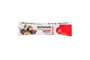 Батончик с ирисообразным корпусом глазированый с арахисом ТМ "1" м/у 50г