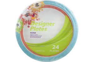 Ahold Designer Paper Plates - 24 CT