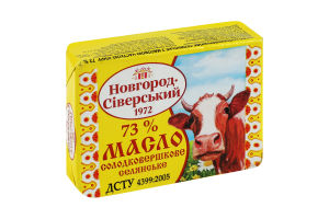 Масло сладкосливочное 73% Крестьянское Новгород-Сіверський м/у 180г
