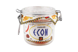 Банка зі скляною кришкою Econ round 350мл Uniglass 1шт