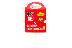 Леденец натуральный на палочке Сочная клубника ФруТім к/у 10г