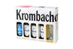 Набір Пиво Pils + 0.0% 4х0.33л + склянка 0.3л Krombacher к/у