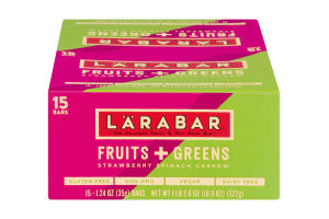 Larabar Fruit & Nut Food Bar Fruit + Greens Strawberry Spinach Cashew - 15 CT